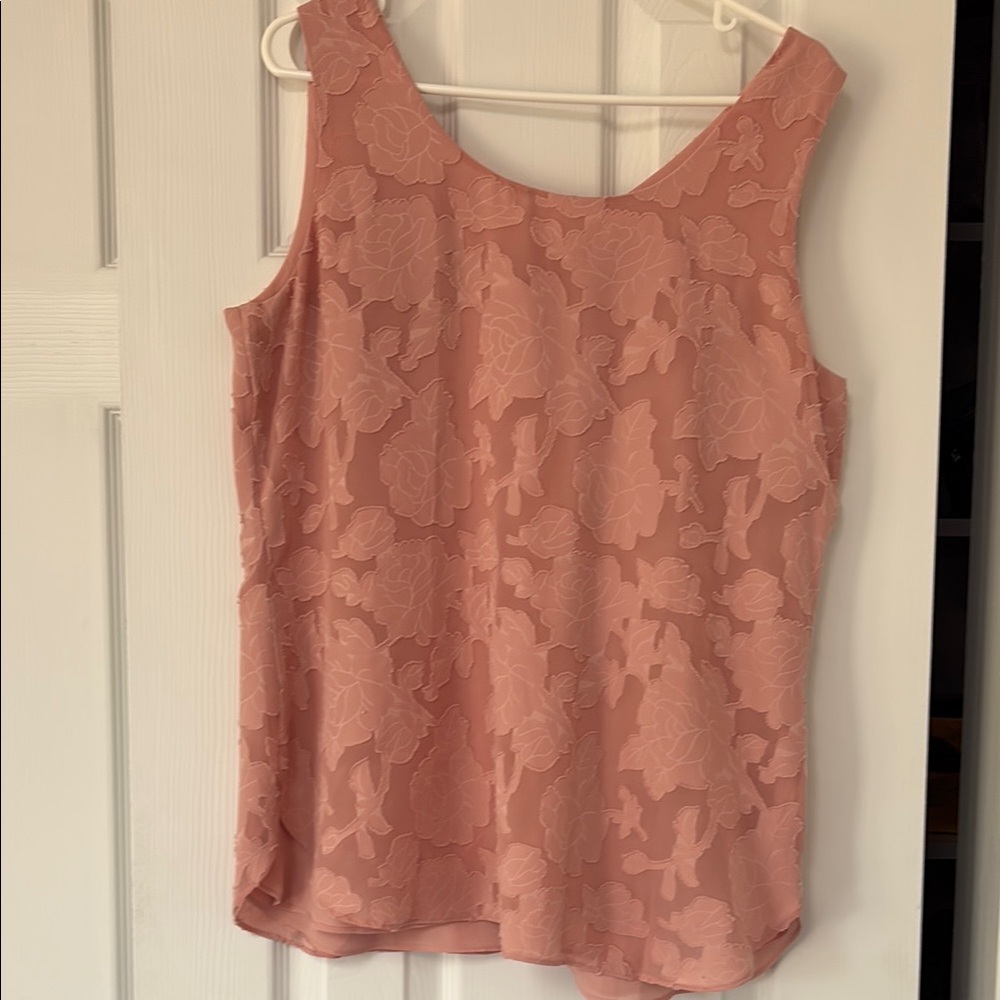 Chico's Pink Sleeveless Tank Top with Lace Detail